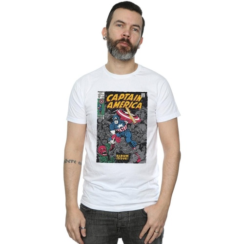 textil Hombre Camisetas manga larga Marvel Captain America Album Issue Cover Blanco