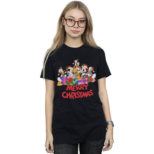 textil Mujer Camisetas manga larga Disney Mickey Mouse And Friends Christmas Negro