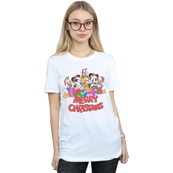textil Mujer Camisetas manga larga Disney Mickey Mouse And Friends Christmas Blanco