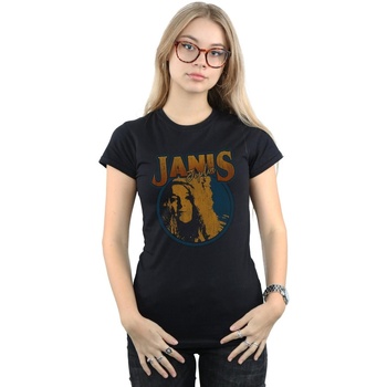 textil Mujer Camisetas manga larga Janis Joplin Distressed Circle Negro