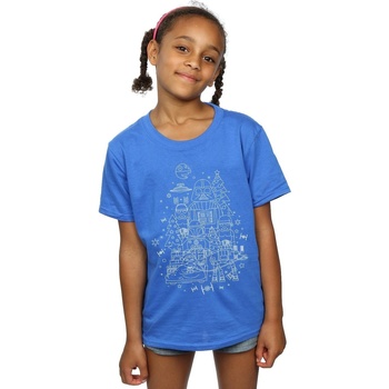 textil Niña Camisetas manga larga Disney Empire Christmas Azul