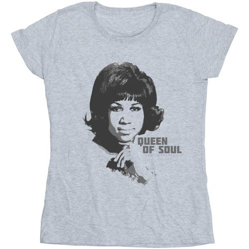textil Mujer Camisetas manga larga Aretha Franklin Queen Of Soul Gris