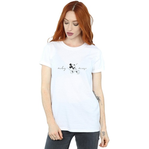 textil Mujer Camisetas manga larga Disney Mickey Mouse Whistle Blanco