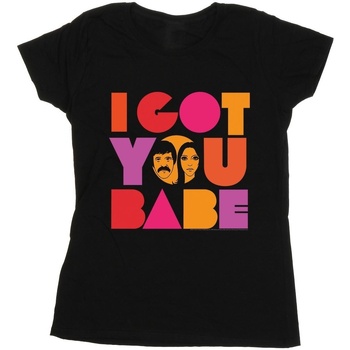 textil Mujer Camisetas manga larga Sonny & Cher I Got You Negro