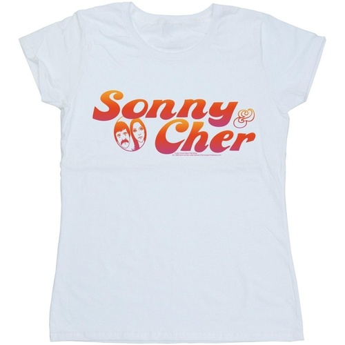 textil Mujer Camisetas manga larga Sonny & Cher Gradient Logo Blanco