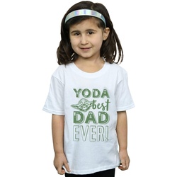 textil Niña Camisetas manga larga Disney Yoda Best Dad Blanco
