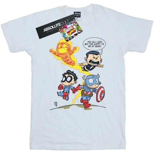 textil Hombre Camisetas manga larga Marvel Avengers Invaders Cartoon Blanco