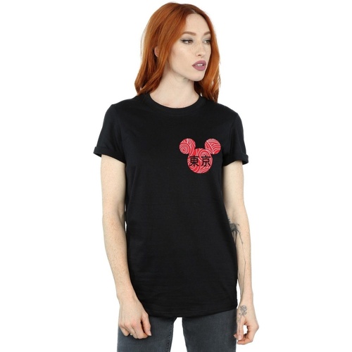 textil Mujer Camisetas manga larga Disney Mickey Mouse Symbol Negro