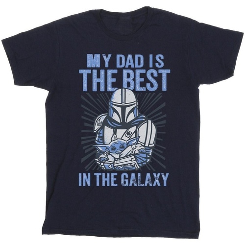 textil Niño Camisetas manga corta Disney Mandalorian Best Dad Azul