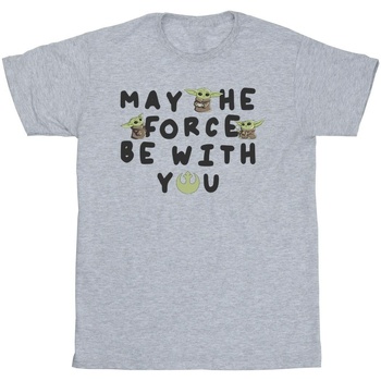 textil Niño Tops y Camisetas Disney The Mandalorian Grogu May The Force Be With You Gris