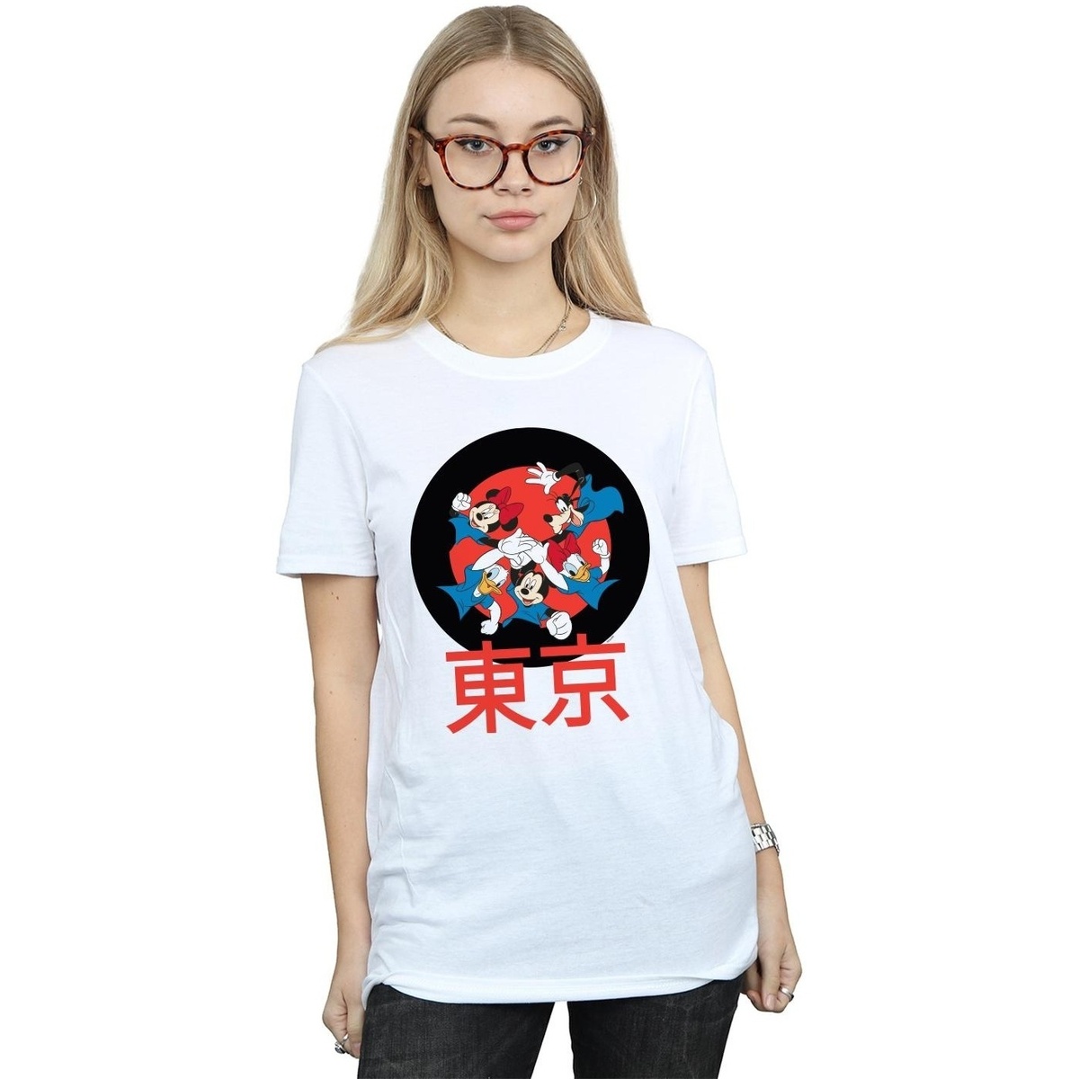 textil Mujer Camisetas manga larga Disney Mickey Mouse Team Huddle Blanco
