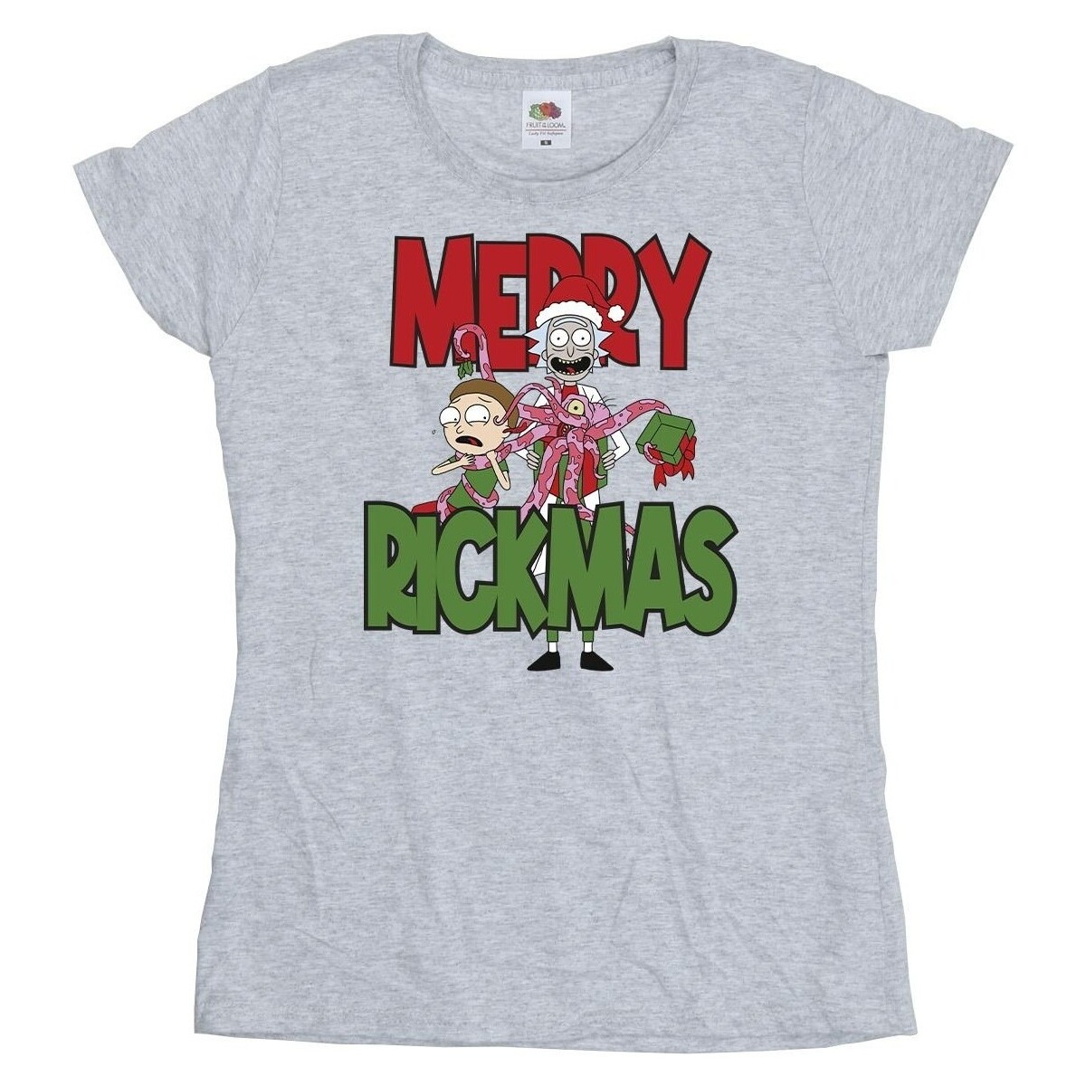 textil Mujer Camisetas manga larga Rick And Morty Merry Rickmas Gris