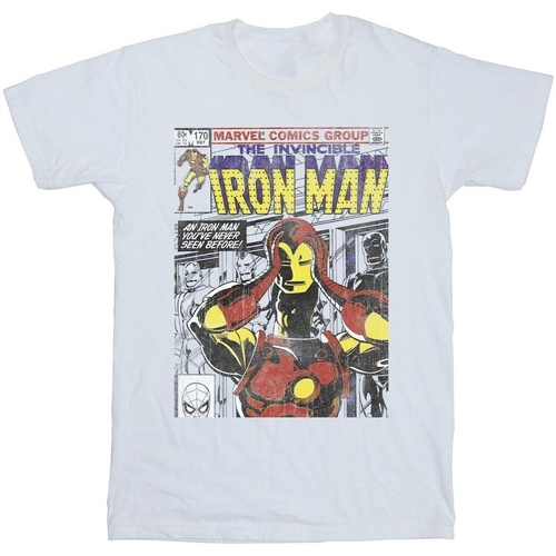 textil Hombre Camisetas manga larga Marvel Iron Man Head Gear Off Blanco