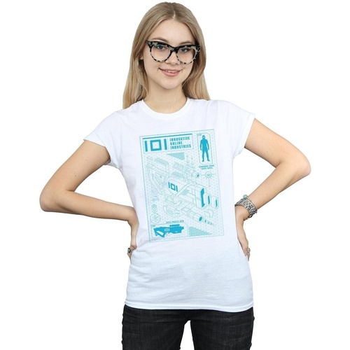 textil Mujer Camisetas manga larga Ready Player One IOI Laser Rifle Blueprint Blanco