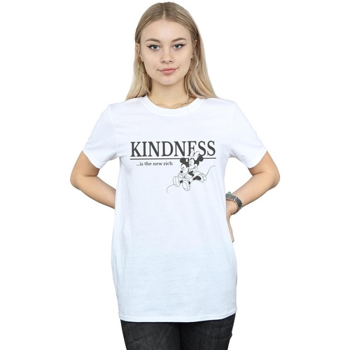 textil Mujer Camisetas manga larga Disney Minnie Mouse Kindness Is Rich Blanco