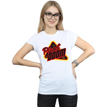 textil Mujer Camisetas manga larga Ready Player One Planet Doom Logo Blanco