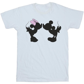 textil Mujer Camisetas manga larga Disney Mickey Minnie Kiss Silhouette Blanco