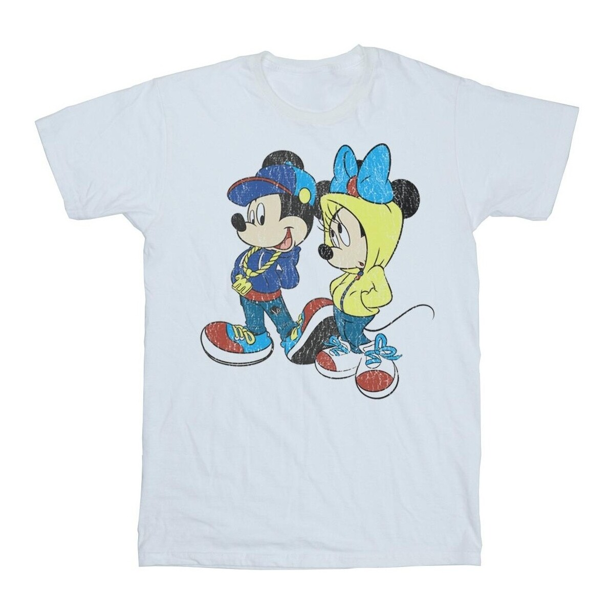 textil Mujer Camisetas manga larga Disney Mickey And Minnie Mouse Pose Blanco