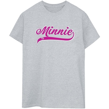 textil Mujer Camisetas manga larga Disney Minnie Mouse Logo Gris