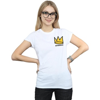 textil Mujer Camisetas manga larga Riverdale Crown Breast Print Blanco