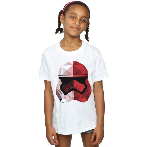textil Niña Camisetas manga larga Disney The Last Jedi Stormtrooper Red Cubist Helmet Blanco