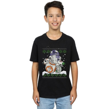 textil Niño Camisetas manga corta Disney The Rise Of Skywalker Rolling This Christmas Negro