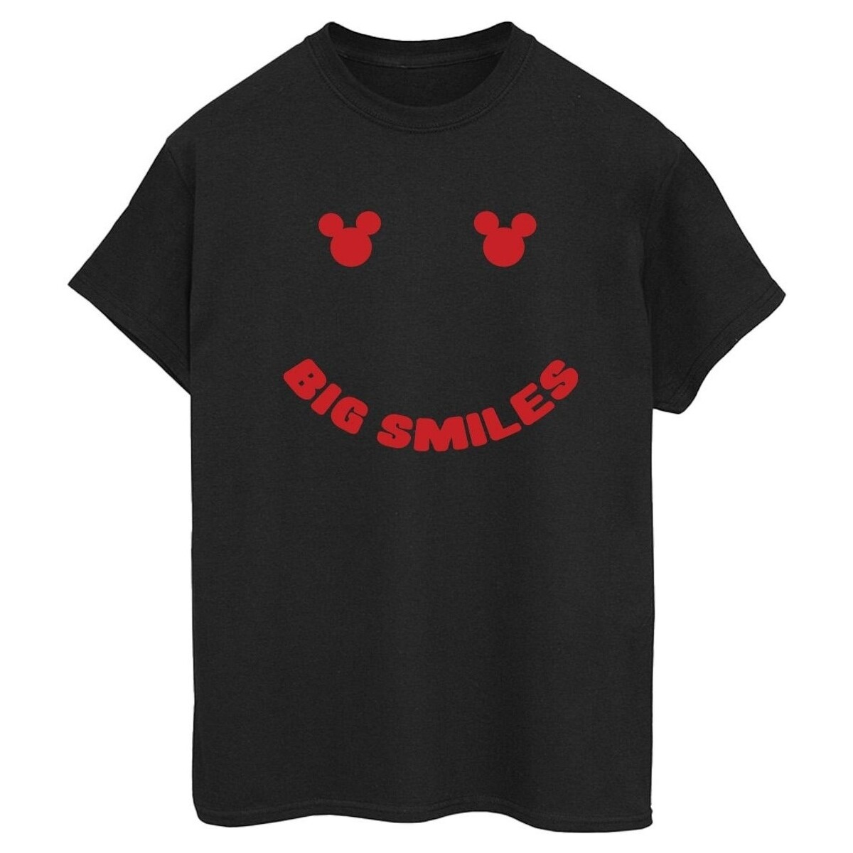 textil Mujer Camisetas manga larga Disney Mickey Mouse Big Smile Negro