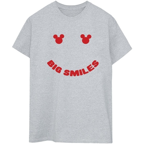 textil Mujer Camisetas manga larga Disney Mickey Mouse Big Smile Gris
