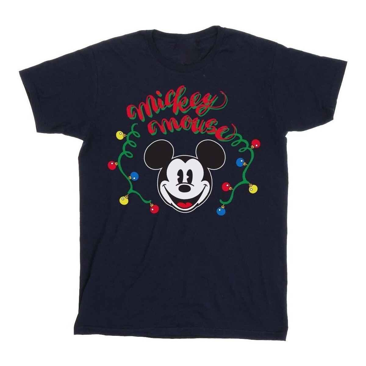 textil Mujer Camisetas manga larga Disney Mickey Mouse Christmas Light Bulbs Azul