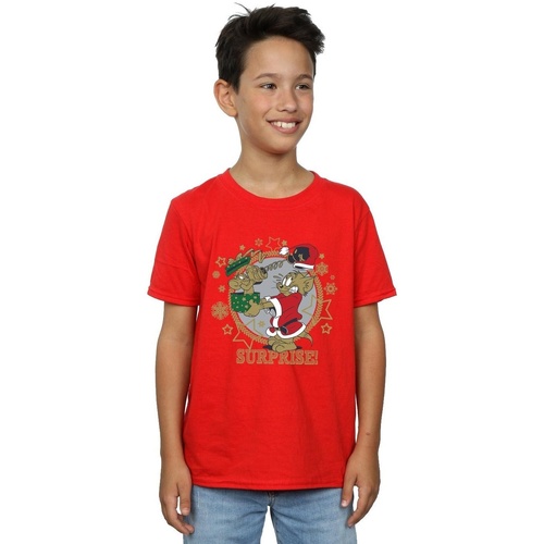 textil Niño Camisetas manga corta Dessins Animés Christmas Surprise Rojo