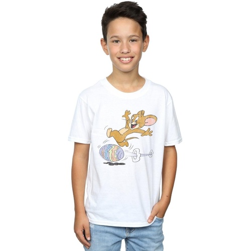 textil Niño Camisetas manga corta Dessins Animés Egg Run Blanco