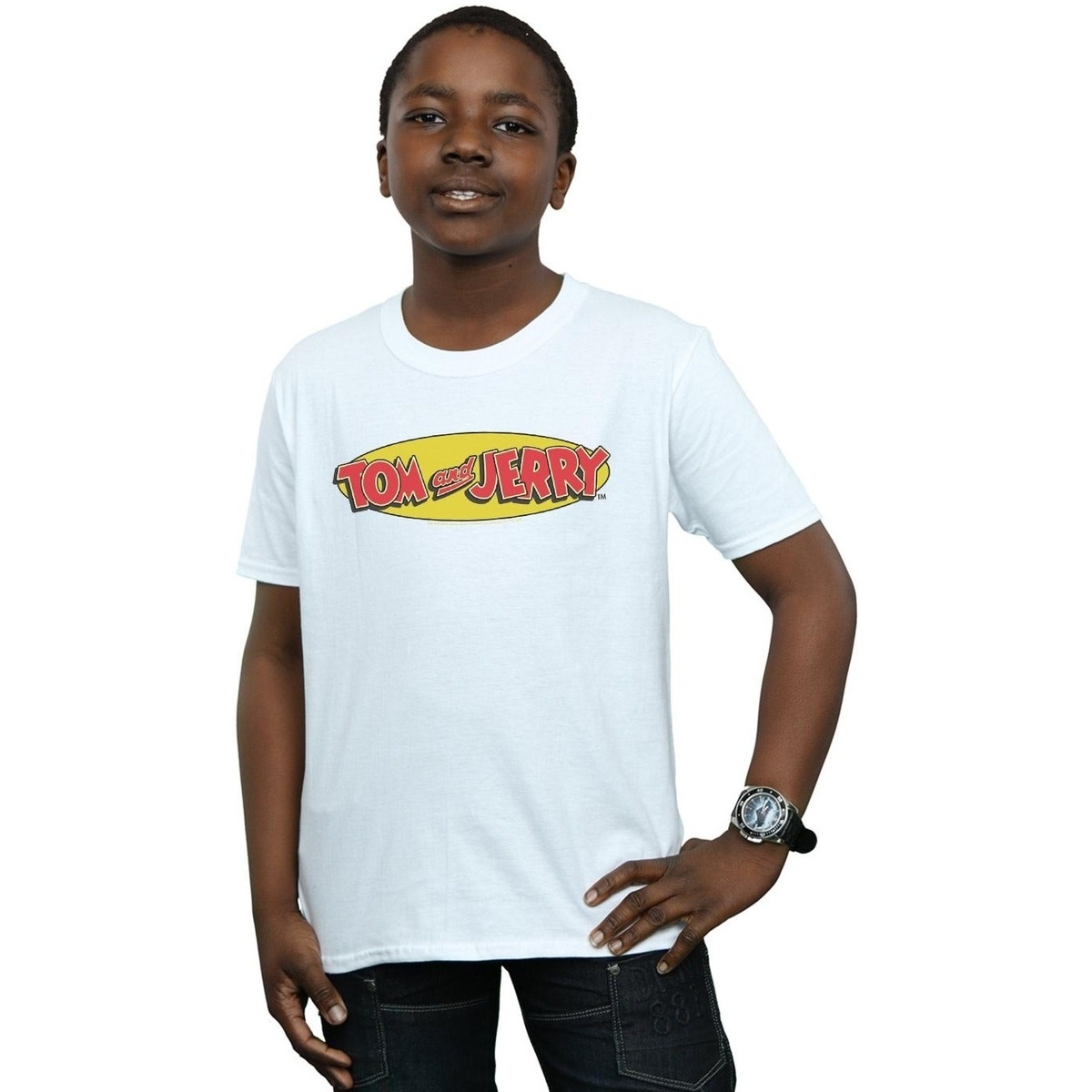 textil Niño Camisetas manga corta Dessins Animés Inline Logo Blanco
