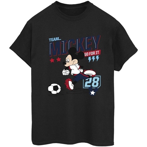 textil Mujer Camisetas manga larga Disney Mickey Mouse Team Mickey Football Negro