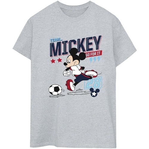 textil Mujer Camisetas manga larga Disney Mickey Mouse Team Mickey Football Gris
