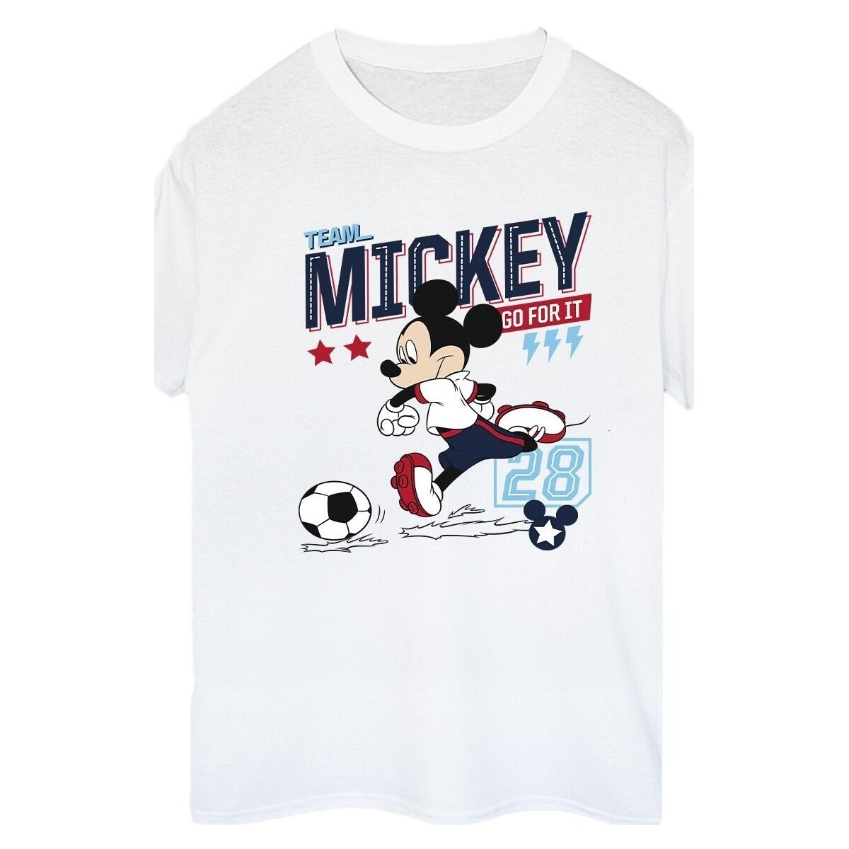 textil Mujer Camisetas manga larga Disney Mickey Mouse Team Mickey Football Blanco
