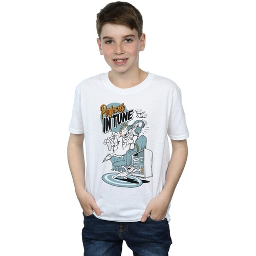 textil Niño Tops y Camisetas Dessins Animés Perfectly In Tune Blanco
