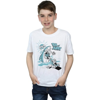 textil Niño Camisetas manga corta Dessins Animés Summer Shark Blanco