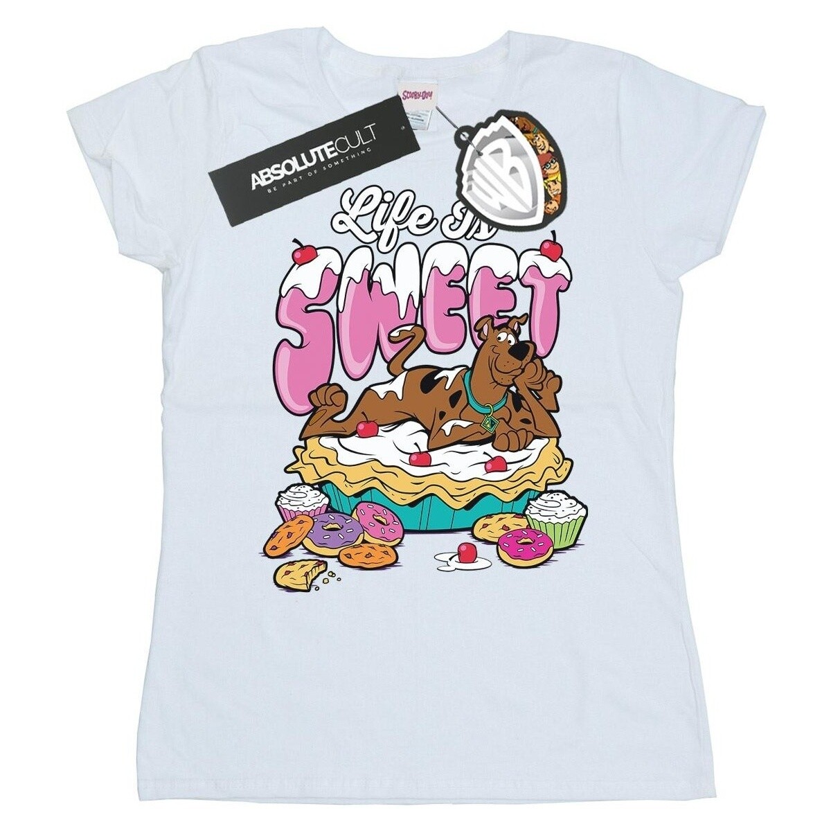 textil Mujer Camisetas manga larga Scooby Doo Life Is Sweet Blanco