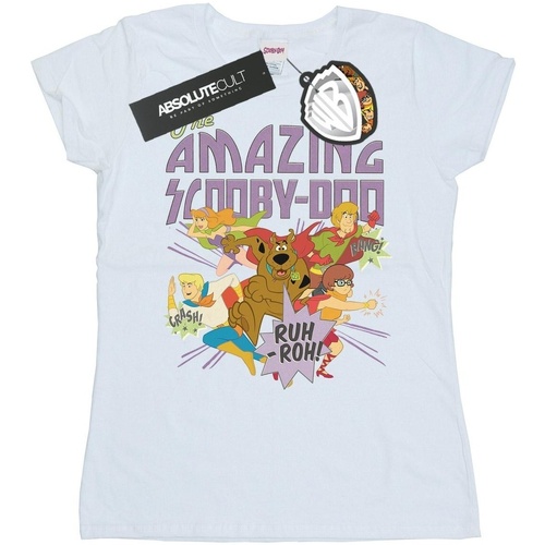 textil Mujer Camisetas manga larga Scooby Doo The Amazing Scooby Blanco