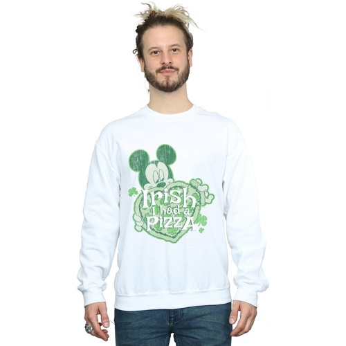textil Hombre Sudaderas Disney Mickey Mouse Shamrock Pizza Blanco