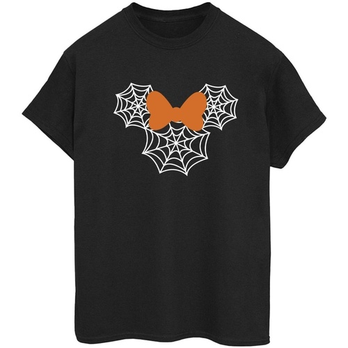 textil Mujer Camisetas manga larga Disney Minnie Mouse Spider Web Head Negro