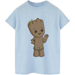 textil Hombre Camisetas manga larga Marvel I Am Groot Cute Groot Azul