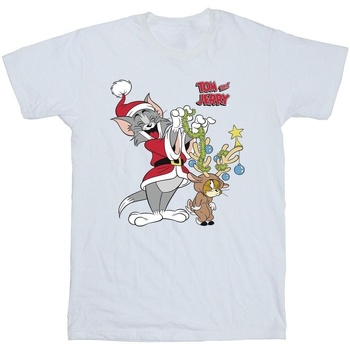 textil Niño Camisetas manga corta Tom & Jerry Christmas Reindeer Blanco