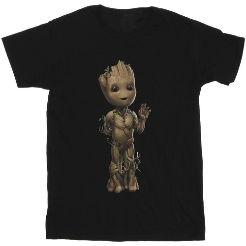 textil Hombre Camisetas manga larga Marvel I Am Groot Wave Pose Negro