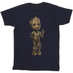 textil Hombre Camisetas manga larga Marvel I Am Groot Wave Pose Azul