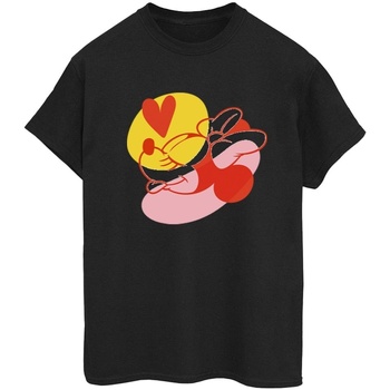 textil Mujer Camisetas manga larga Disney Minnie Mouse Tongue Heart Negro