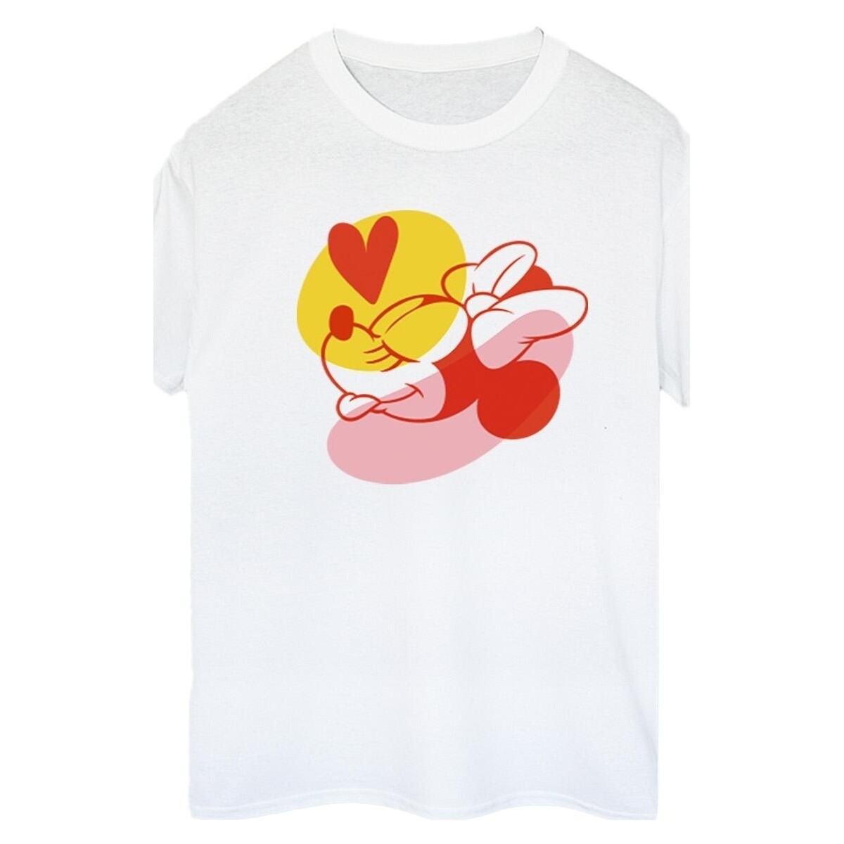 textil Mujer Camisetas manga larga Disney Minnie Mouse Tongue Heart Blanco