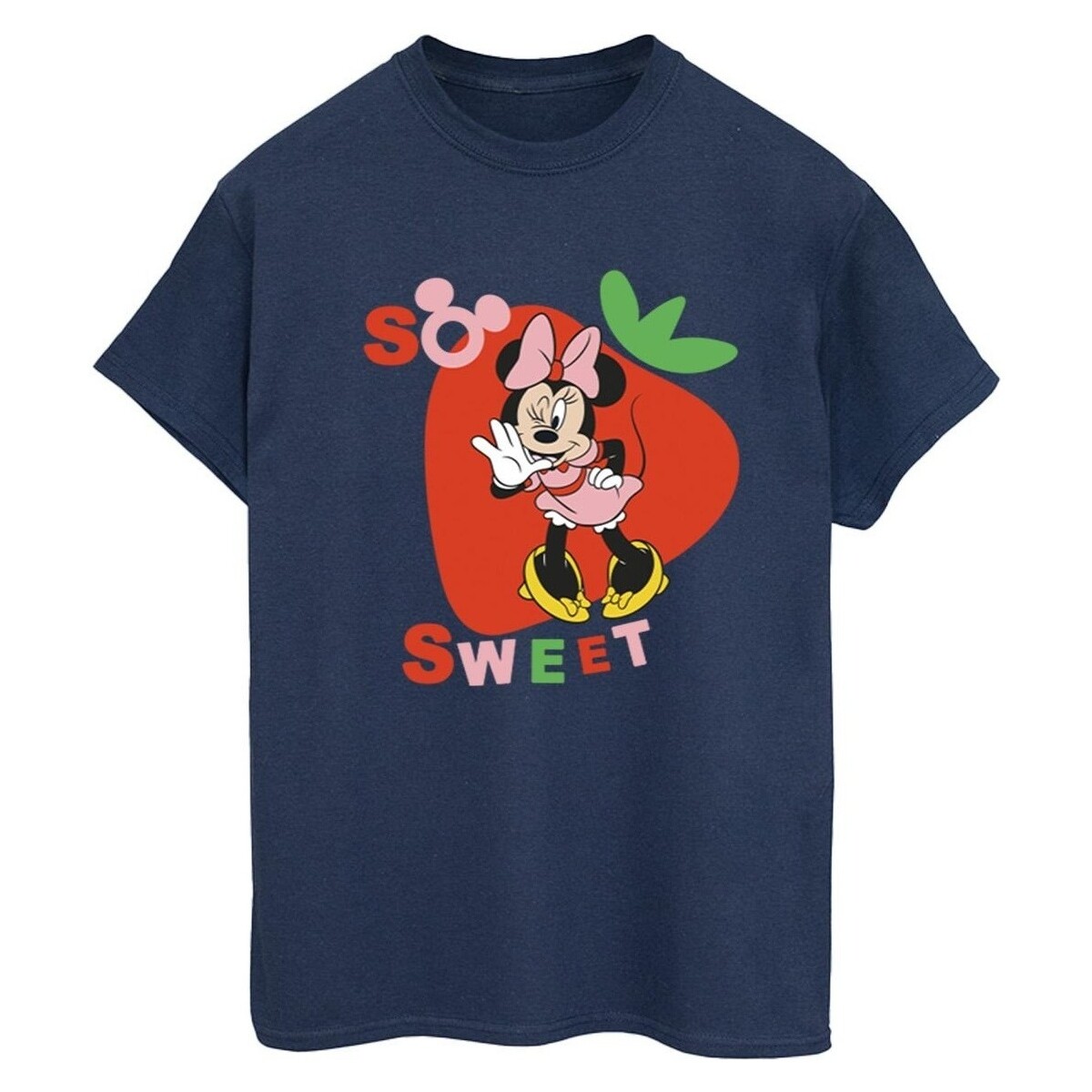 textil Mujer Camisetas manga larga Disney Minnie Mouse So Sweet Strawberry Azul