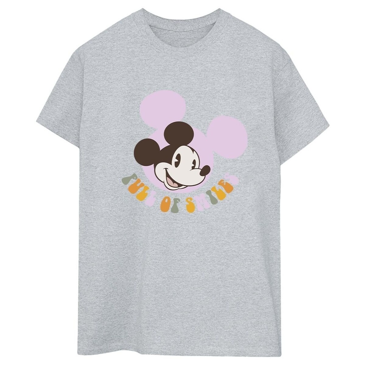 textil Mujer Camisetas manga larga Disney Mickey Mouse Full Of Smiles Gris
