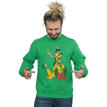 textil Hombre Sudaderas Disney Pluto Christmas Reindeer Verde